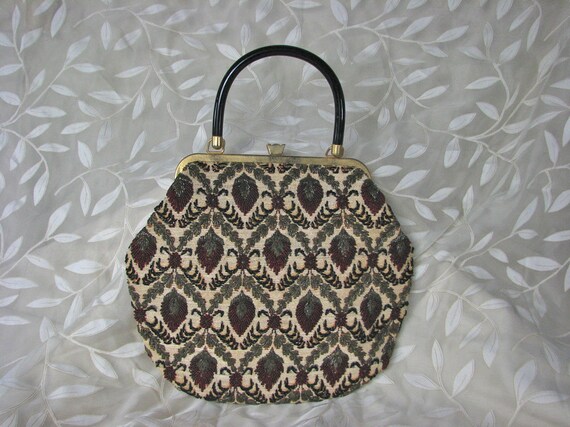 1950s LARGE Beaded Handbag.......Dramatic .....St… - image 3