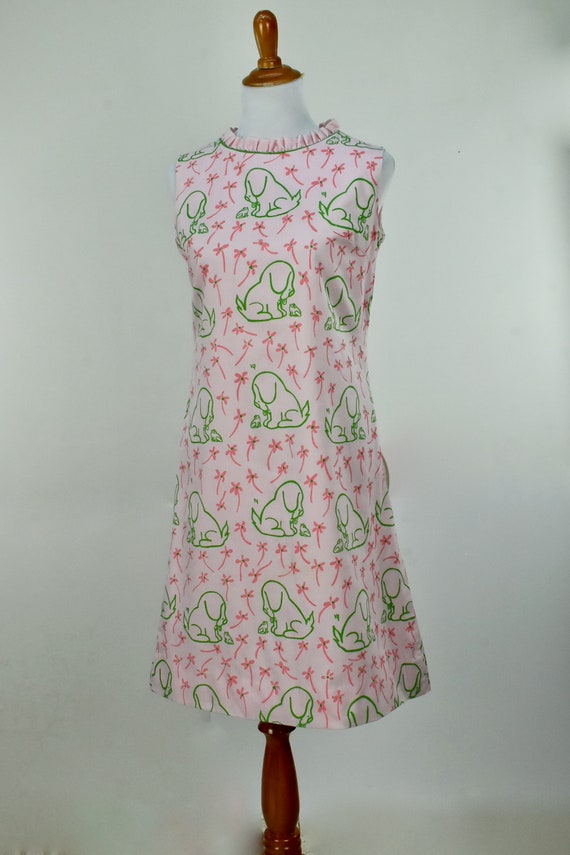 1960/70s VESTED GENTRESS Summer Pink Dress of Pu