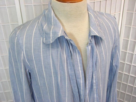 1910/20s Mens Haynes & Co. Blue Striped Cotton Ro… - image 1