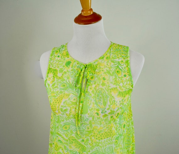 1960s Lilly Pulitzer Nightgown with TIGERS & PEACO