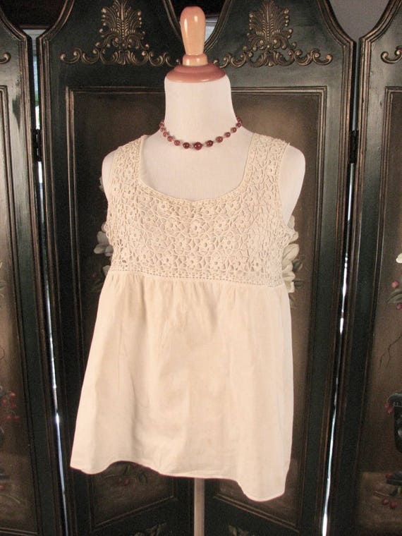 Victorian Hand Crocheted Corset Cover  / Camisole 