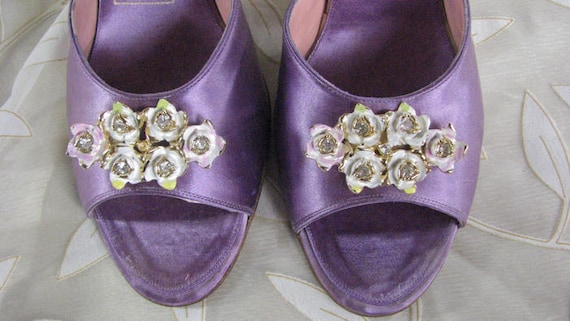 Georgina Goodman Luella purple leather high Spool heels Court Shoes size 37  UK 4 | eBay