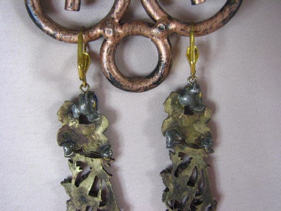 Authentic Art Nouveau Pierced Earrings/Czechoslov… - image 7