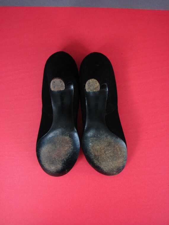 1950s Black Suede  Heels  by Air Step .........  … - image 8