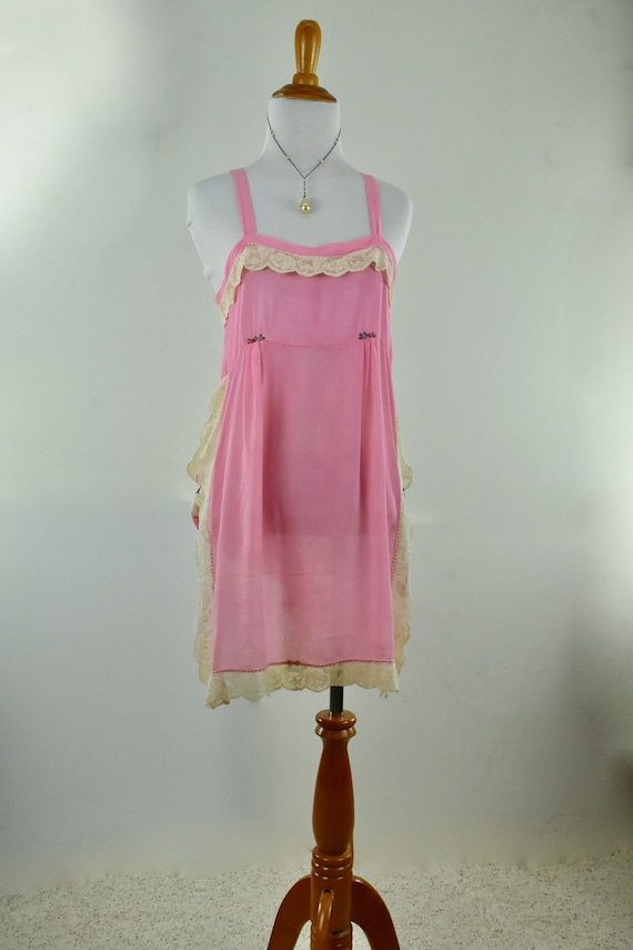 1920s PINK  Silk & Lace  Chemise......... EXQUISIT