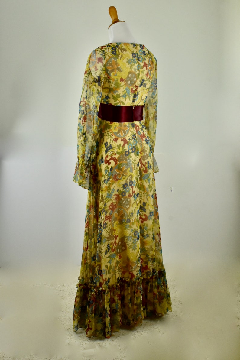 1970s Jack Bryan Chiffon GRANNY Dress........size Medium / 8 image 2