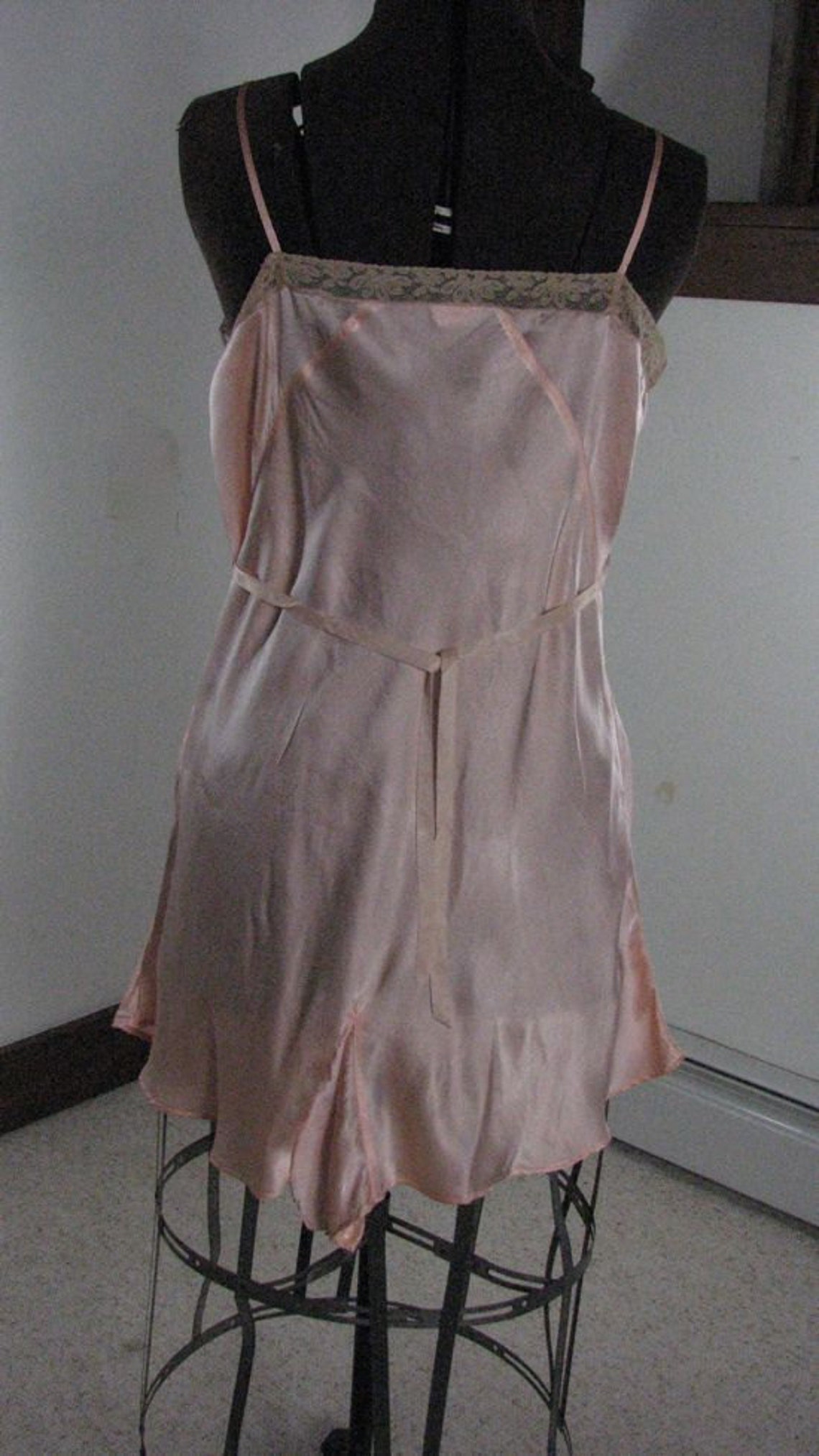 1930s Step in Peach Silk Lace Teddy........size Large - Etsy