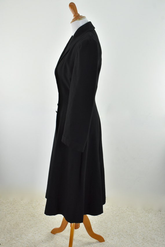 1940s PRINCESS / New Look  Black Crepe Wool Coat.… - image 5