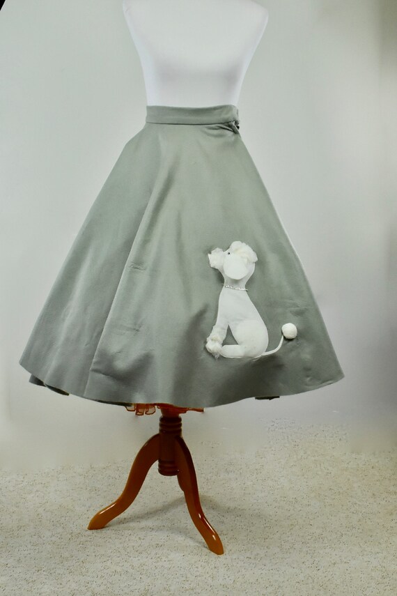 1960s Grey Flannel ROCKABILLY Poodle Skirt .......