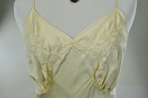 1930s Ivory Silk Charmeuse Slip / Nightgown with A