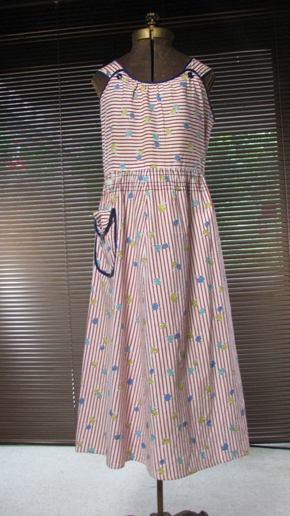 1940s  Novelty Print Sun Dress with Umbrellas for… - image 2