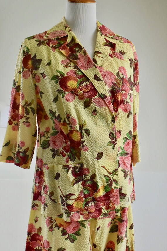 1940s Cotton Lounging HARLOW  Set.... FRUITS & FL… - image 3