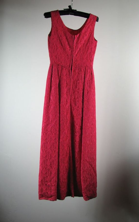 1960s Raspberry Lace Gown and Matching Jacket....… - image 3