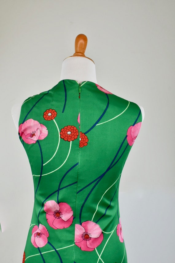 1960/70s  ADELE SIMPSON Polyester Knit Floral Lon… - image 6