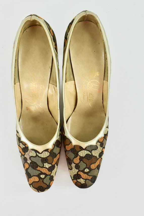 1950/60s Johansen Brocade & Leather Heels...... U… - image 5