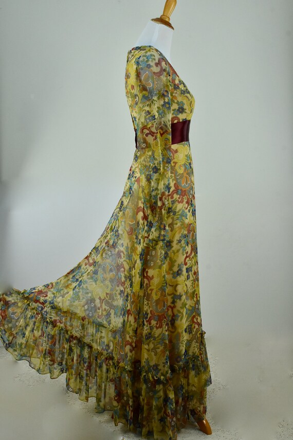 1970s Jack Bryan Chiffon GRANNY Dress........size… - image 8