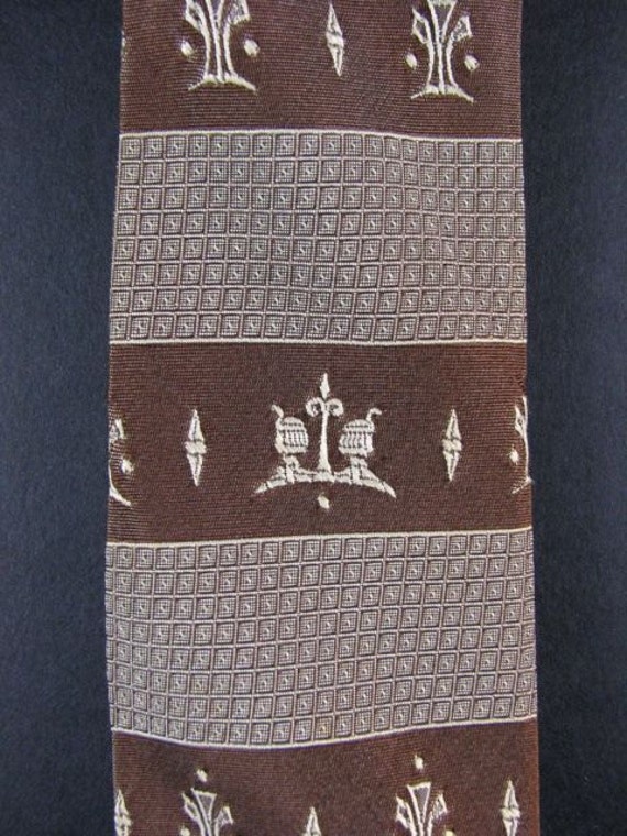 1930/40s Deco Brown Silk Necktie - image 1