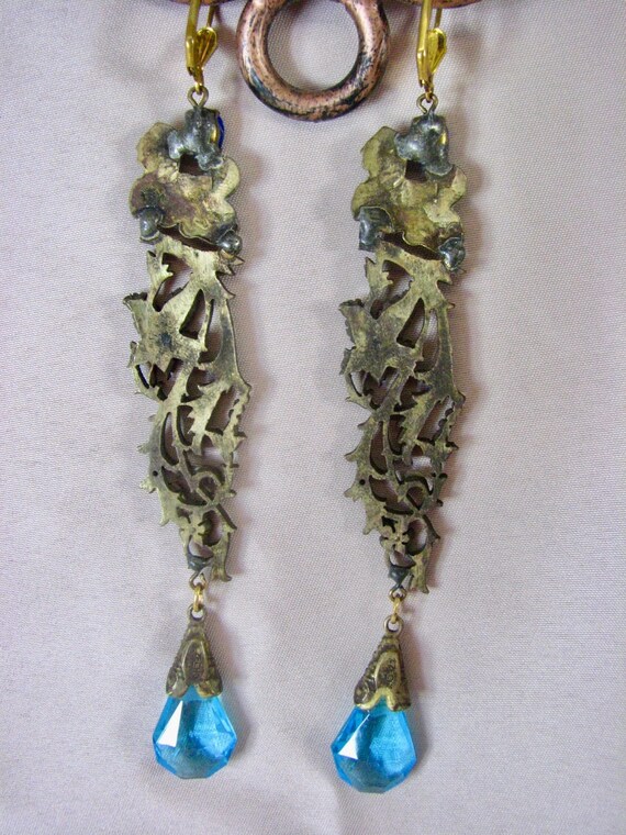 Authentic Art Nouveau Pierced Earrings/Czechoslov… - image 6