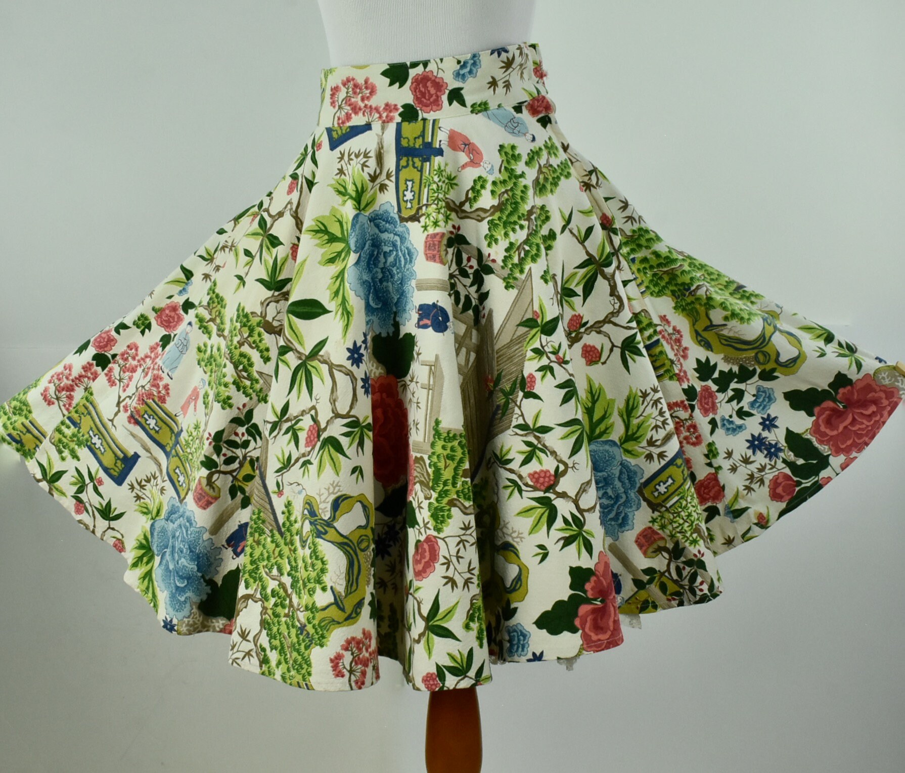 1950s Bark Cloth ROCKABILLY Swing Skirt....full | Etsy