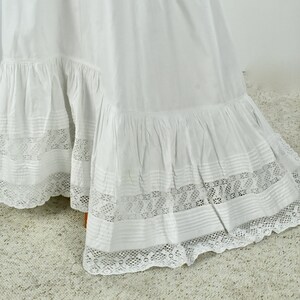 Victorian White Linen Petticoat with Hand Made LACE ....... size Small to Medium .......waist 22 inches image 7