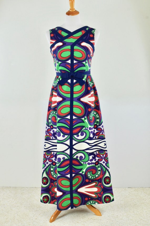 1960s Shannon Rodgers PSYCHEDELIC Long  Dress ....