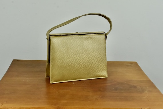 1960s ANDREW GELLER   Gold Leather  Handbag .....… - image 1