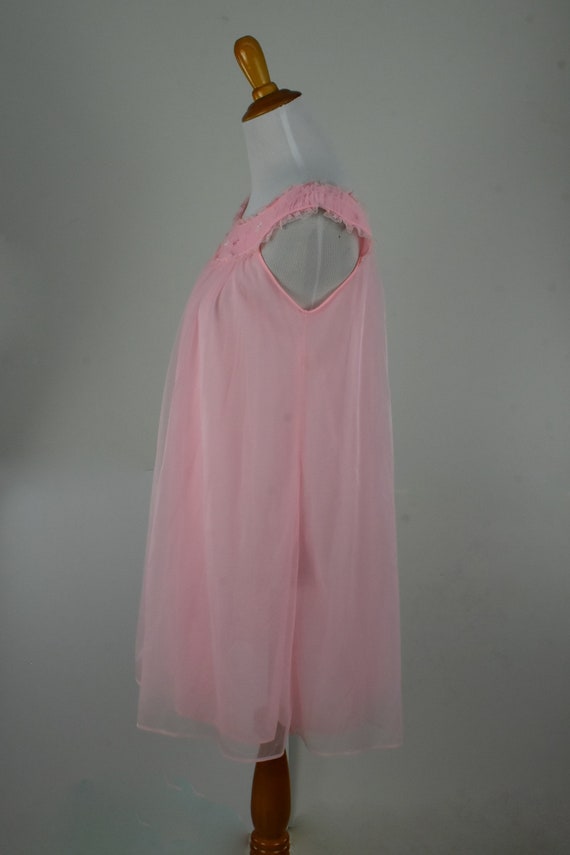 1960s Pink  Nylon  GOTHAM Lingerie Nightgown ....… - image 6