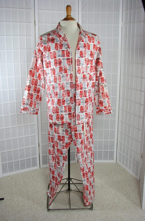 1950s Novelty Printed Mens Cotton Pajamas........ 