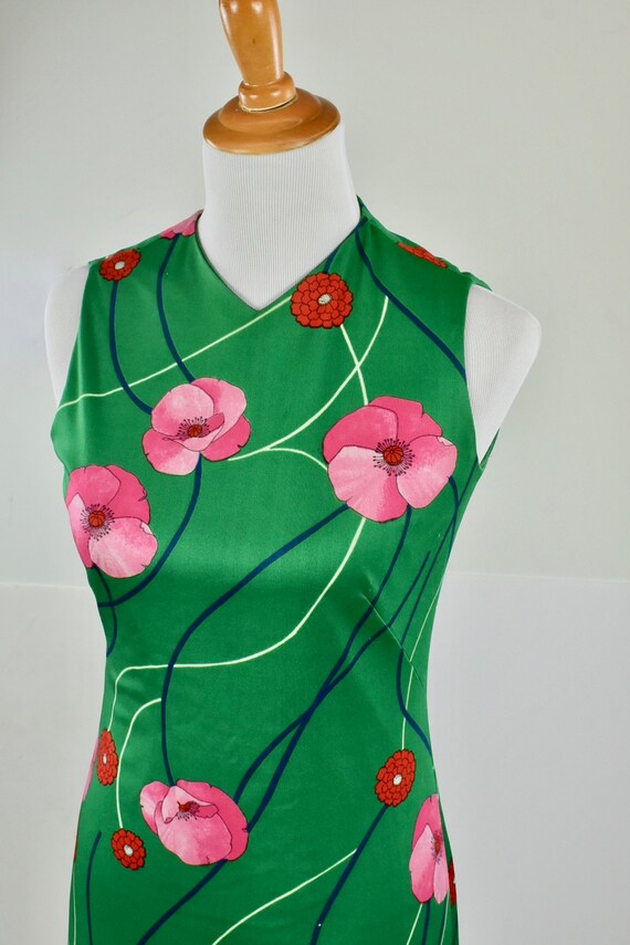 1960/70s  ADELE SIMPSON Polyester Knit Floral Lon… - image 4