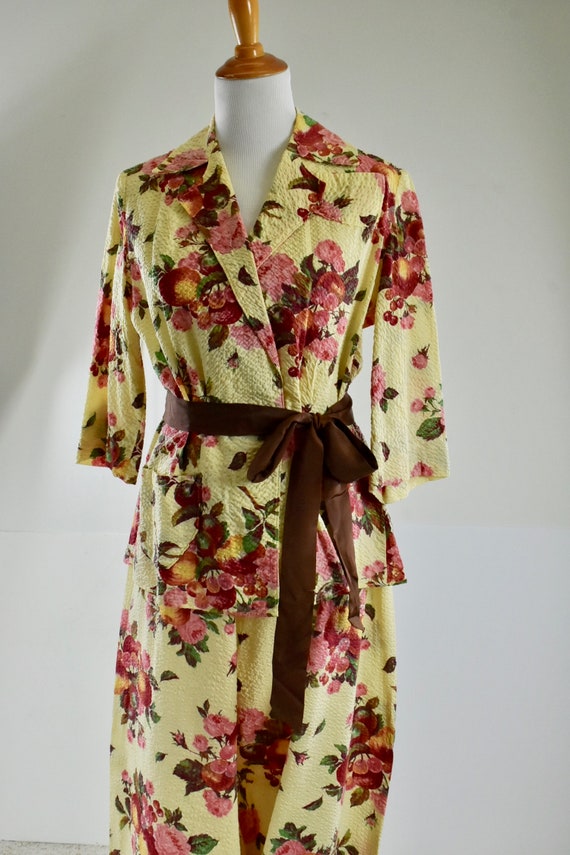 1940s Cotton Lounging HARLOW  Set.... FRUITS & FL… - image 1