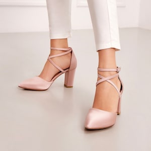 Pink strappy shoes for wedding discount