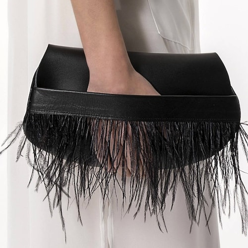 Black Leather Clutch Formal Pouch Evening Clutch Bag Etsy