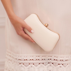 Wedding Clutch Bag, Ivory Clutch, Purse for Bride, Mini Bag with Chain, Bridal Clutch, Leather Clutch, Bridal Handbag, &quot;Persa&quot;, Custom Made