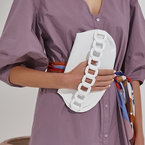 White Leather Clutch, Wedding Clutch, Clutch for Bride, Bridal Clutch, Wedding Handbag, IRO Made to Order