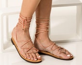 Vegan Sandals for Women, Vegan Flat Sandals, Lace up Sandals, Vegan Gladiators, Vegan Strappy Sandals, quot Chrystal quot
