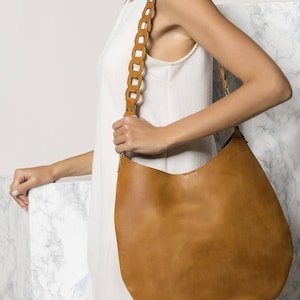 Shoulder Leather Bag, Tan Leather Bag, Brown Leather Bag, Women Leather Bag, Boho Leather Bag, Kyveli Made to Order image 1