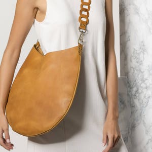 Brown Leather Boho Shoulder Bag