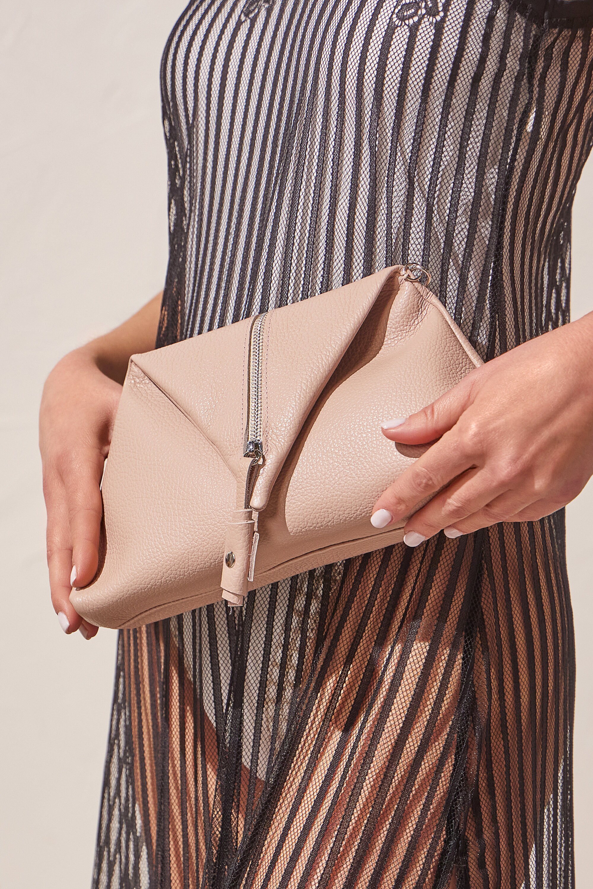 Nude Clutch Bag Light Pink Clutch Leather Clutch Bag Evening Clutch Bag Wristh Handle Clutch Bridesmaids Gift aliki Made to Order Etsy Canada