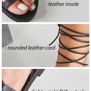 Leather Sandals Women, Greek Sandals, Black Sandals, Gladiator Sandals, Lace Up Sandals, 'Anastasia Made to Order image 3