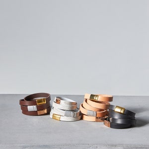 Set of 3 Leather Wrap Bracelets, Leather Bracelets, Women Bracelets, White Bracelets, Gift for Her, Chara, Custom Made image 6
