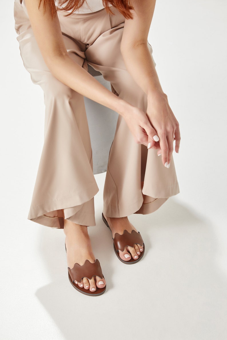 Simple Brown Flat Sandals