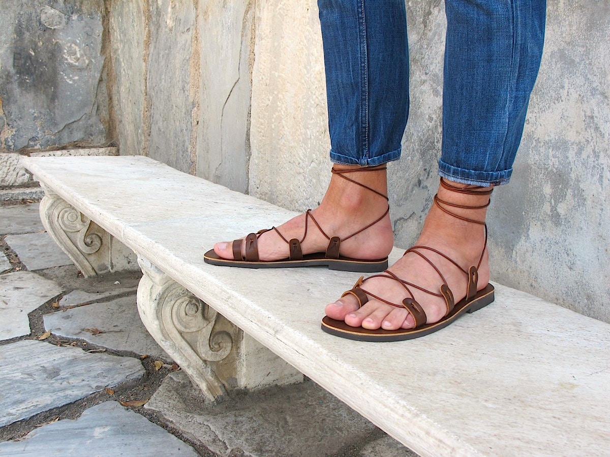 Sandals for Men Gladiator Sandals Leather Sandals Men Greek Etsy