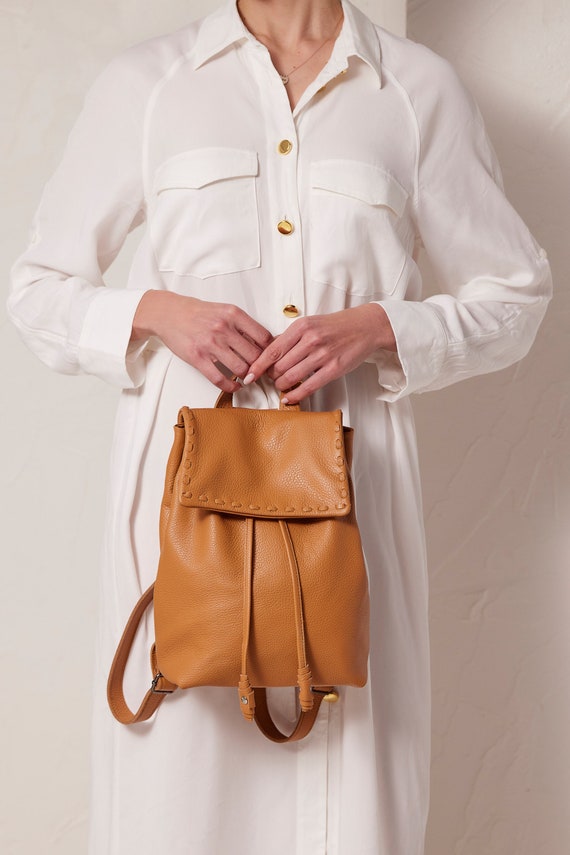Genuine Leather Backpack Medium Backpack Women s Backpack in Camel Color Backpack Purse for Ladies galatea Made to Order Etsy Canada