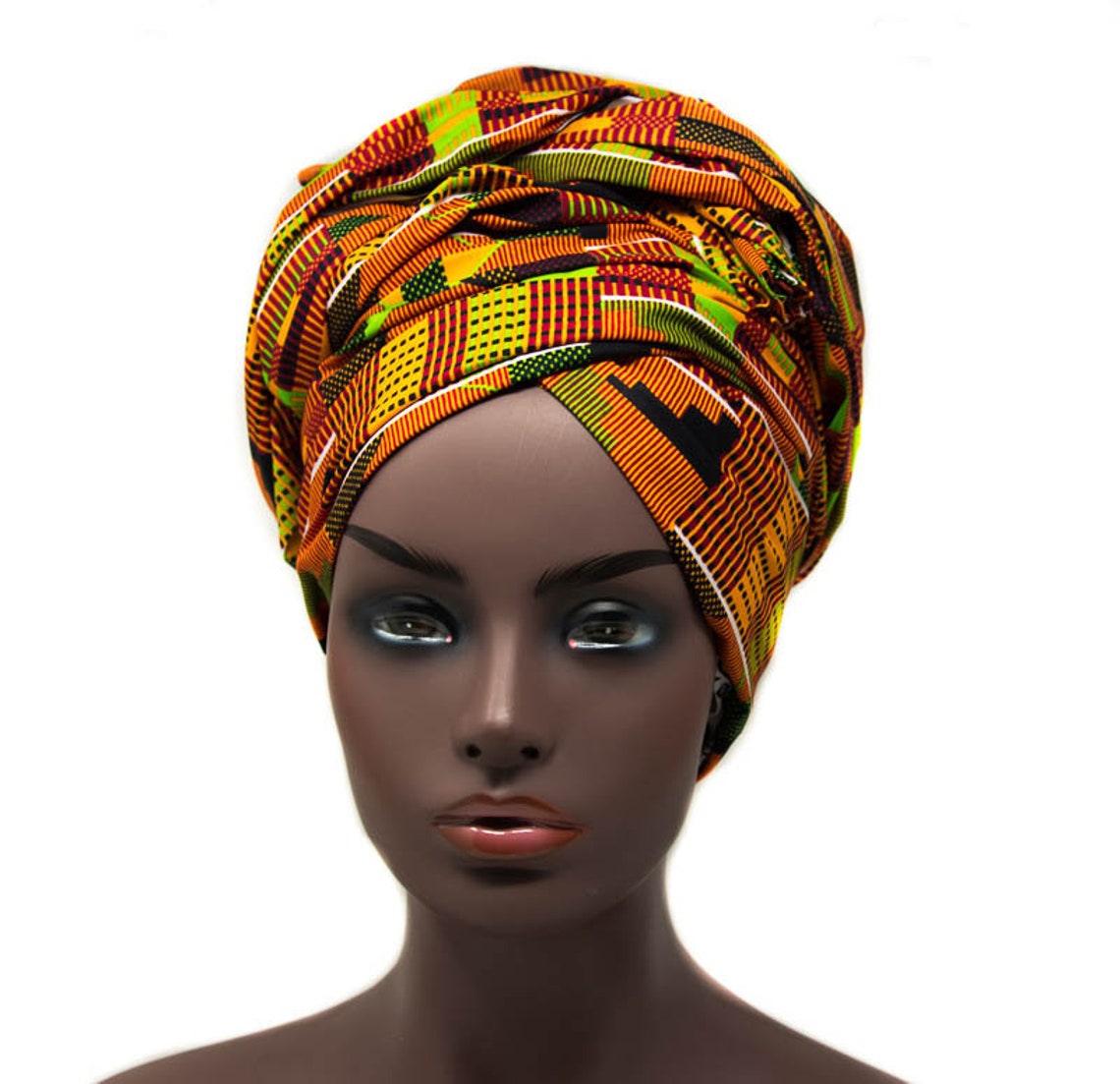 African Head wraps/ Orange Traditional Kente Print headwraps / Etsy