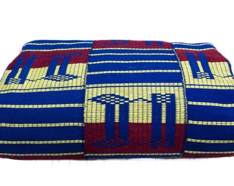 WK130-BWG, Authentic Handwoven Ashanti Kente Cloth from Ghana | 2-piece  Queen Sets