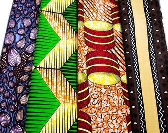 WP1830 - High Quality Soft Ankara African fabric Bundle Yard Ankara Fabric 4 pieces of 2 Yards - Details in Descriptions