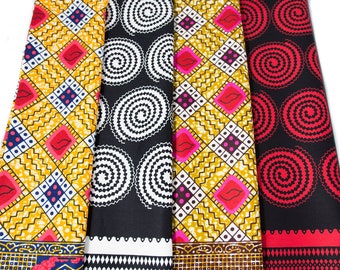 WP1839 - African Fabric Bundles, Wax Print Quilt Ankara fabric yard, 4 pieces of 2 Yards
