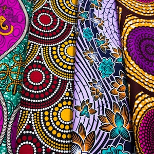 WP1817 - African Fabric Ankara fabric bundle African Fabric Craft Supplies 4 pieces of 2 Yards