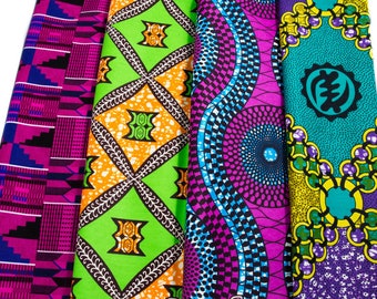 WP1809 - African Quilt, Ankara fabric bundle African Print Fabric 4 pieces of 2 Yards