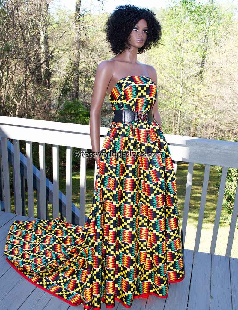kente cloth prom dress